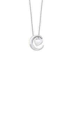 Albert's Sterling Silver Heart and Moon Necklace PD10613-SSW
