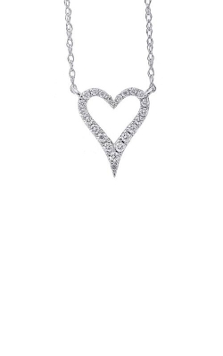 Albert's 10k White Gold 1/10ctw Diamond Heart Necklace PD35309-1WD