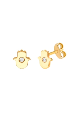 Albert`s 14k Yellow Gold .03ctw Hamsa Earrings TM023076-14Y