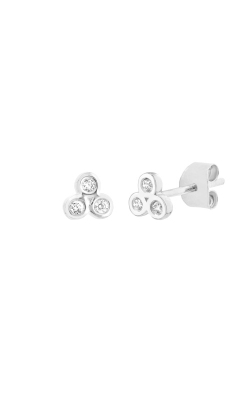 Albert`s 14k White Gold 1/10ctw Trinity Diamond Stud Earrings MF033894-14B