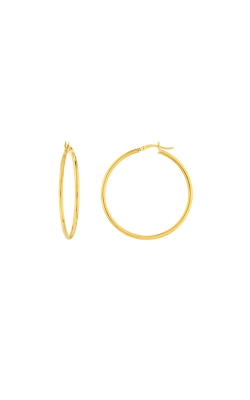 Albert`s 14k Yellow Gold 2x40mm Round Tube Hoop Earrings TM001742-14Y