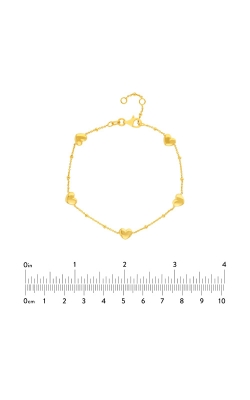 Albert`s 14k Yellow Gold Puff Heart Bracelet MF038018-14Y