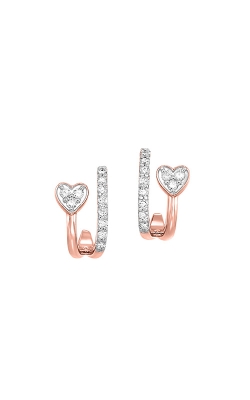 Albert`s 10k Rose Gold 1/4ctw Diamond Heart Earrings ER10658-1PD