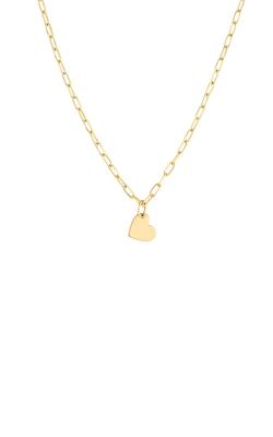 Albert's 14k Yellow Gold Dangle Heart Paper Clip Necklace MF039371-14Y