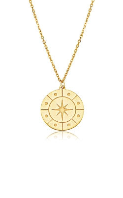 Albert's 10k Yellow Gold Compass Disc Necklace 10KN844-1617