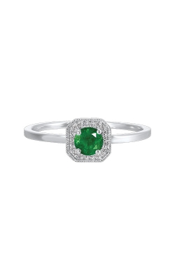 Albert's 10k White Gold .68ctw Emerald and Diamond Ring RG11819-1WSCCE