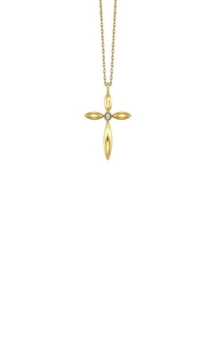 Albert's 10k Yellow Diamond Cross Necklace PD35844-1YC