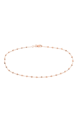 Albert`s Sterling Silver Rose Gold Diamond Cut Bead Cable Anklet MF037475-92K_10