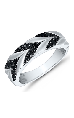 Albert's Collection 14k White Gold .50ctw Black Diamond Chevron Band 5519410504W-01