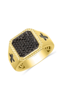 Albert's Collection 14k Yellow Gold .50ctw Black Diamond Pave Gents Ring 5519100504Y