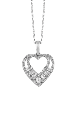 Albert's 14k White Gold .25ctw Diamond Heart Necklace PD37475-1WDSC