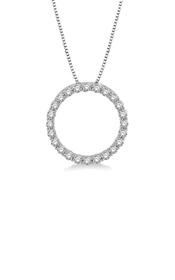 Albert's 14k White Gold .75ctw Diamond Circle of Love Necklace LJ212202FGPDWG
