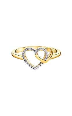Albert's Sterling Silver and Yellow Gold .10ctw Double Heart Ring 2546550107Y