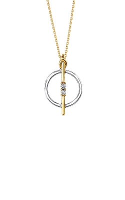 Albert's 10k White and Yellow Gold .05ctw Diamond Circle Necklace 2479420050T