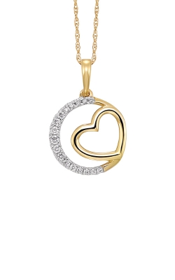 Albert's 10k Yellow Gold .08ctw Diamond Heart Necklace PD39556-1YD