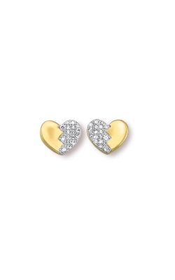 Albert's 10k Yellow Gold .12ctw Diamond Heart Stud Earrings ER10661-1YSC