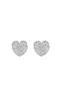 Albert's Sterling Silver .10ctw Diamond Heart Stud Earrings ER10934-SSSC