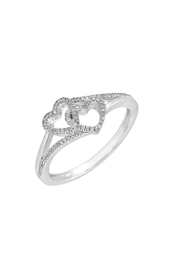 Albert's Sterling Silver .10ctw Double Diamond Heart Ring RG13112-SSSC
