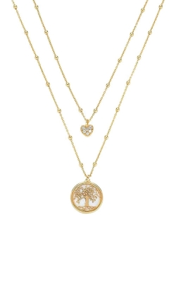 Amen Gold Plated Sterling Silver 18 Inch Tree of Life CZ Heart Double Strand Necklace CL2ALCUG1 US