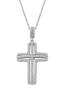 Amen Sterling Silver 18 Inch CZ Cross Necklace CLCRVBBZ US