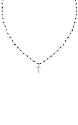 Amen Sterling Silver 17 Inch CZ and Black Crystal Cross Necklace CLONCRBNBZ3 US