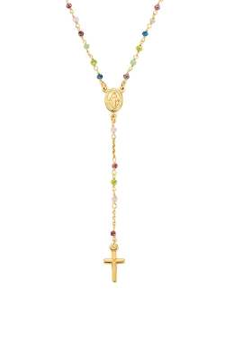 Amen Gold Plated Sterling Silver 16 Inch Multicolored Crystal Rosary CRO10GARVE4 US