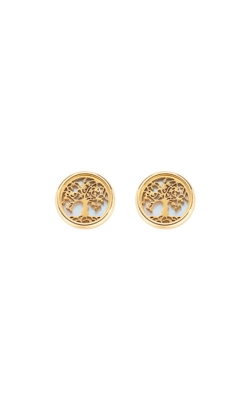 Amen Gold Plated Sterling Silver Tree of Life Round Stud Earrings ORALG3 US