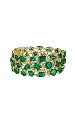 Ashley Lauren 18k Yellow Gold 66.77ctw Emerald Diamond Bracelet AJ-B9042