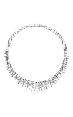 Ashley Lauren 18k White Gold 14.16ctw Baguette and Round Diamond Skyline Necklace ALC519