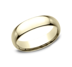 Benchmark Men's and Ladies 10k Yellow Gold 6mm Light Comfort Fit Wedding Band - Size 11 - LCF16010KY11