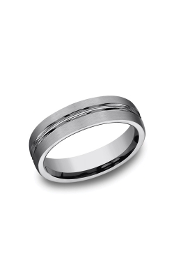 Benchmark Men's Tungsten 6mm Satin Concave Center Cut Wedding Band - Size 10 - CF56411TG10