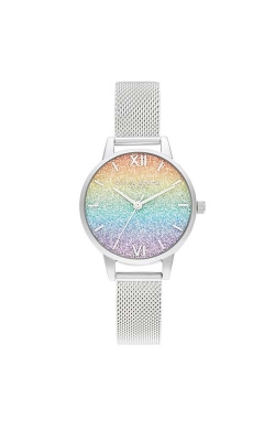 Olivia Burton Rainbow Glitter Midi Silver Ladies Watch OB16GD69 - FINAL SALE
