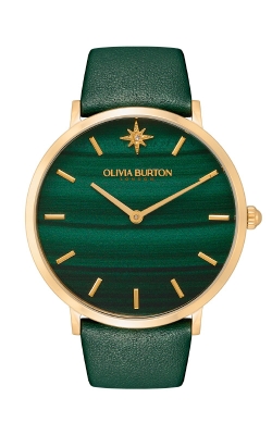 Olivia Burton Green Malachite Gold Tone Watch 24000067 - FINAL SALE