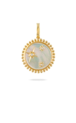 Doves Jewelry 18k Yellow Gold 1.73ctw Mother of Pearl Diamond Star Pendant P10040WMP-1