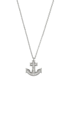 Elle Jewelry Sterling Silver Anchor CZ Necklace N10216WZ18