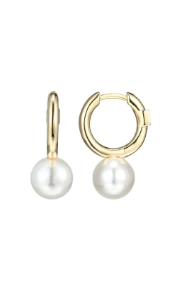 Elle Jewelry Sterling Silver and Yellow Gold Plated Pearl Hoop Earrings 32LCNWBG0N-XCA5N9Z