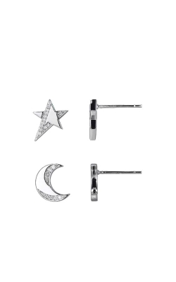 Elle Jewelry Sterling Silver CZ Star and Moon Stud Earrings R2LCPP0058-X0L5NB3