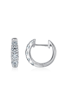 Fire and Ice 18k White Gold .53ctw Diamond Huggie Hoop Earrings FIE70009H