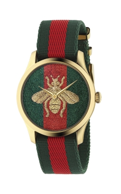 Gucci G-Timeless Men`s 38mm Bee Motif Watch YA126487B