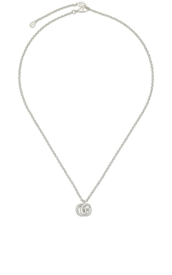 Gucci Sterling Silver GG Marmont Polished GG Necklace YBB77072400100U
