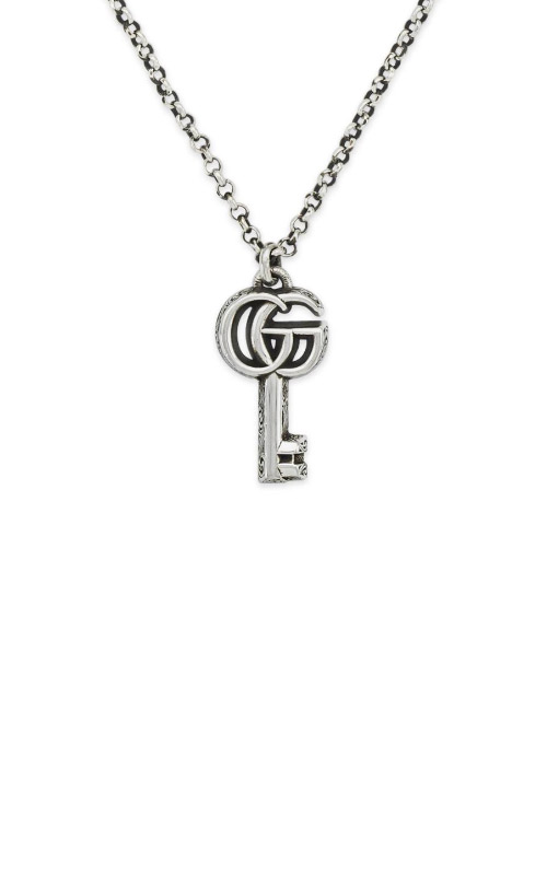 Double G Key Necklace In 925 Sterling Silver