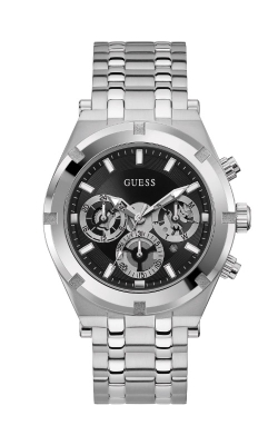 Guess Men`s Silver Tone and Black Chronograph Watch GW0260G1