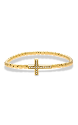 Hulchi Belluni 18k Yellow Gold .21 ctw Diamond Cross  Stretch Bracelet 21317-YW