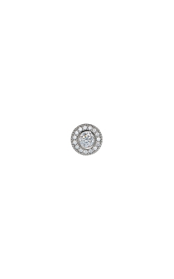 Kelly Waters Platinum Finish Sterling Silver Micropave Round CZ Necklace Charm BL2300CH4S