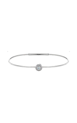 Kelly Waters Platinum Sterling Silver Round Simulated Diamond Bracelet BL2300B4S