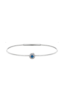 Kelly Waters Platinum Sterling Silver Round Blue Sapphire Bracelet BL2300B9S