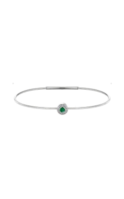 Kelly Waters Platinum Sterling Silver Round Emerald Bracelet BL2300B5S