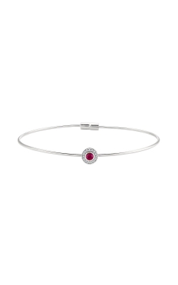 Kelly Waters Platinum Sterling Silver Round Ruby Bracelet BL2300B7S