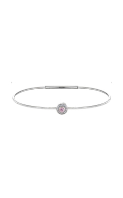 Kelly Waters Platinum Sterling Silver Round Pink Sapphire Bracelet BL2300B10S
