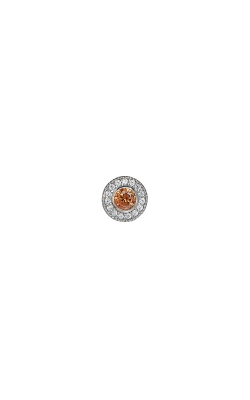 Kelly Waters Platinum Finish Sterling Silver Micropave Round Citrine Necklace Charm BL2300CH11S